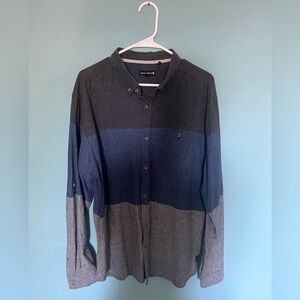 Mens XL Three-Tone Blue and Gray Shirt